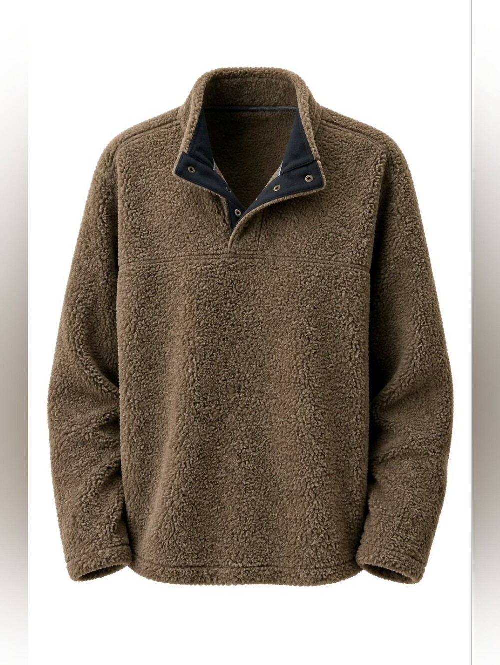 NWT Weatherproof Vintage Men's Sherpa Fleece Pullover Sweater - Olive-Brown XL